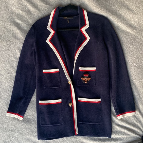 Maje contrasting trims cardigan - Picture 2 of 5